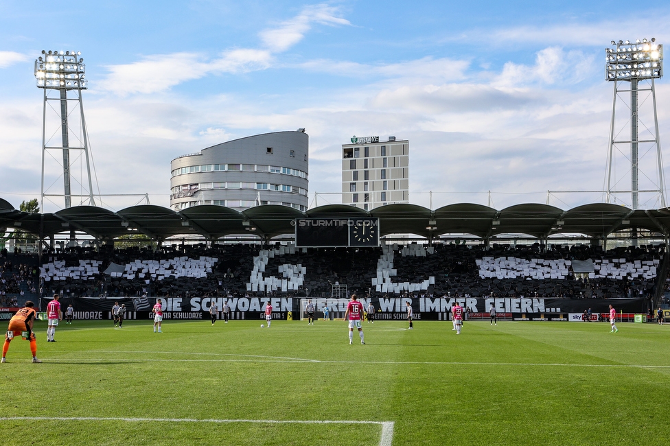 Sturm Graz - Hartberg
Oesterreichische Fussball Bundesliga, 7. Runde, SK Sturm Graz - TSV Hartberg, Stadion Liebenau Graz, 03.09.2022. 

Foto zeigt Fans von Sturm mit einer Choreografie
Schlüsselwörter: generationchaos