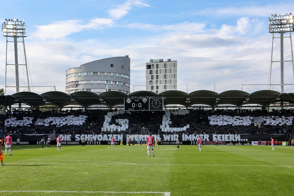 Sturm Graz - Hartberg
Oesterreichische Fussball Bundesliga, 7. Runde, SK Sturm Graz - TSV Hartberg, Stadion Liebenau Graz, 03.09.2022. 

Foto zeigt Fans von Sturm mit einer Choreografie
Schlüsselwörter: generationchaos