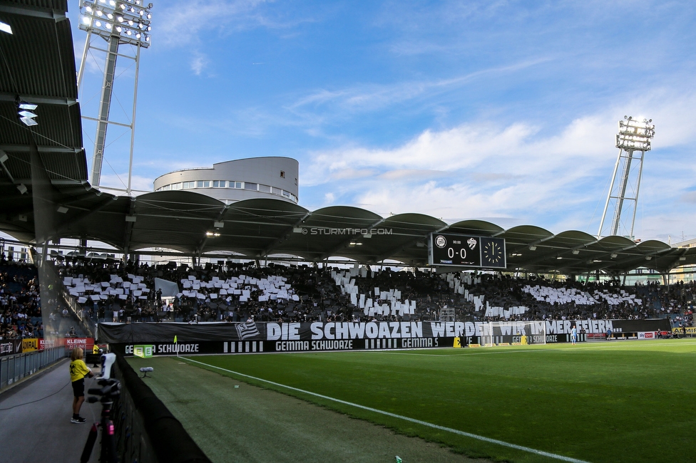 Sturm Graz - Hartberg
Oesterreichische Fussball Bundesliga, 7. Runde, SK Sturm Graz - TSV Hartberg, Stadion Liebenau Graz, 03.09.2022. 

Foto zeigt Fans von Sturm mit einer Choreografie
Schlüsselwörter: generationchaos