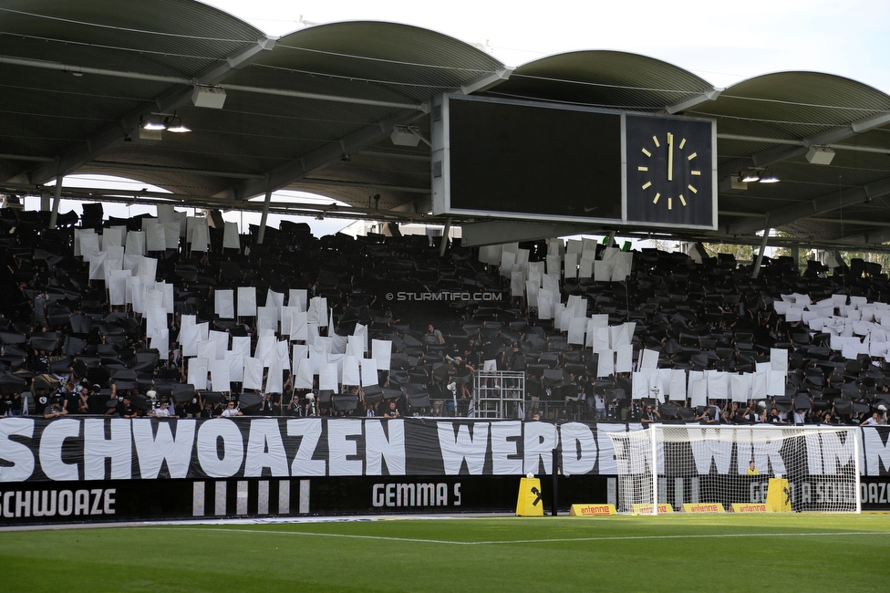 Sturm Graz - Hartberg
Oesterreichische Fussball Bundesliga, 7. Runde, SK Sturm Graz - TSV Hartberg, Stadion Liebenau Graz, 03.09.2022. 

Foto zeigt Fans von Sturm mit einer Choreografie
Schlüsselwörter: generationchaos