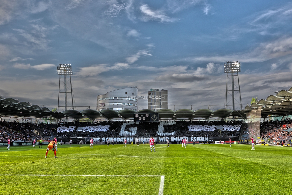 Sturm Graz - Hartberg
Oesterreichische Fussball Bundesliga, 7. Runde, SK Sturm Graz - TSV Hartberg, Stadion Liebenau Graz, 03.09.2022. 

Foto zeigt Fans von Sturm mit einer Choreografie
Schlüsselwörter: generationchaos