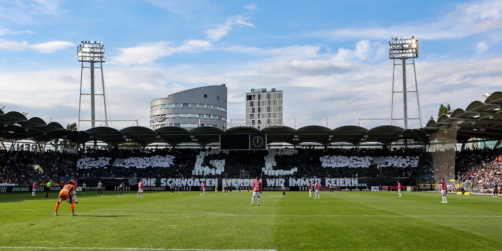 Sturm Graz - Hartberg
Oesterreichische Fussball Bundesliga, 7. Runde, SK Sturm Graz - TSV Hartberg, Stadion Liebenau Graz, 03.09.2022. 

Foto zeigt Fans von Sturm mit einer Choreografie
Schlüsselwörter: generationchaos