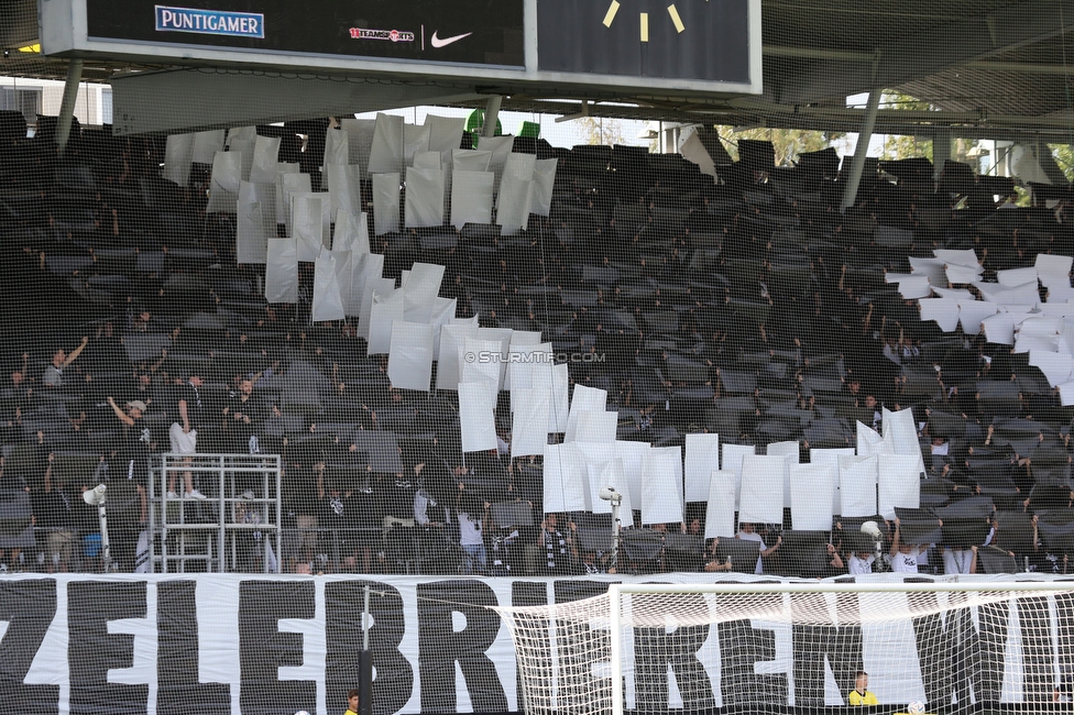 Sturm Graz - Hartberg
Oesterreichische Fussball Bundesliga, 7. Runde, SK Sturm Graz - TSV Hartberg, Stadion Liebenau Graz, 03.09.2022. 

Foto zeigt Fans von Sturm mit einer Choreografie
Schlüsselwörter: generationchaos