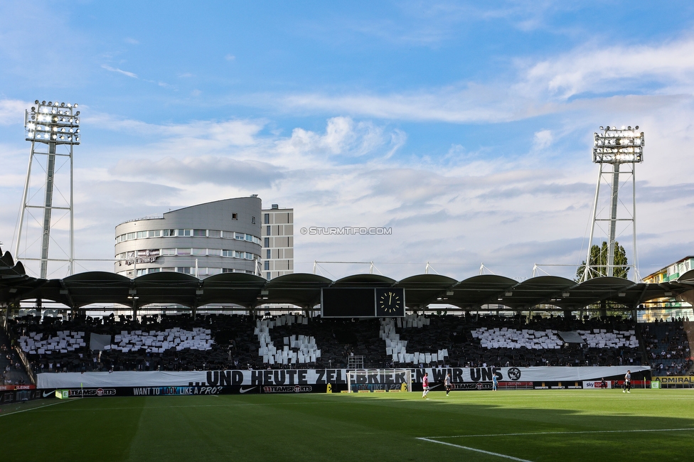 Sturm Graz - Hartberg
Oesterreichische Fussball Bundesliga, 7. Runde, SK Sturm Graz - TSV Hartberg, Stadion Liebenau Graz, 03.09.2022. 

Foto zeigt Fans von Sturm mit einer Choreografie
Schlüsselwörter: generationchaos