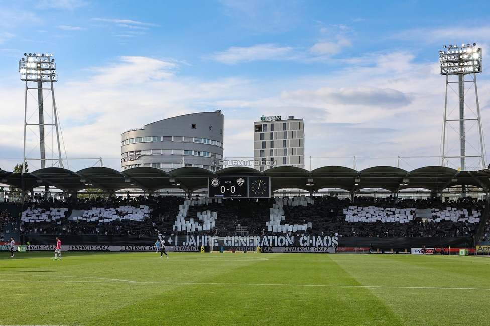 Sturm Graz - Hartberg
Oesterreichische Fussball Bundesliga, 7. Runde, SK Sturm Graz - TSV Hartberg, Stadion Liebenau Graz, 03.09.2022. 

Foto zeigt Fans von Sturm mit einer Choreografie
Schlüsselwörter: generationchaos