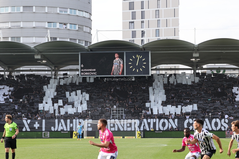 Sturm Graz - Hartberg
Oesterreichische Fussball Bundesliga, 7. Runde, SK Sturm Graz - TSV Hartberg, Stadion Liebenau Graz, 03.09.2022. 

Foto zeigt Fans von Sturm mit einer Choreografie
Schlüsselwörter: generationchaos