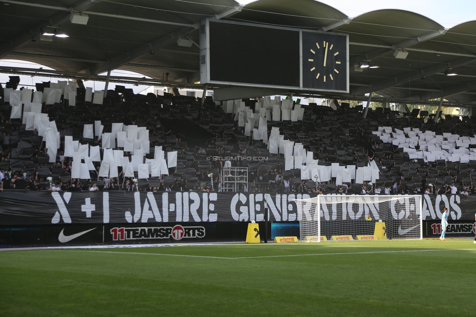 Sturm Graz - Hartberg
Oesterreichische Fussball Bundesliga, 7. Runde, SK Sturm Graz - TSV Hartberg, Stadion Liebenau Graz, 03.09.2022. 

Foto zeigt Fans von Sturm mit einer Choreografie
Schlüsselwörter: generationchaos