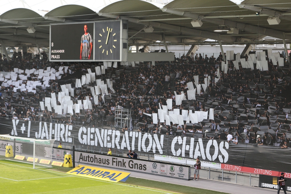 Sturm Graz - Hartberg
Oesterreichische Fussball Bundesliga, 7. Runde, SK Sturm Graz - TSV Hartberg, Stadion Liebenau Graz, 03.09.2022. 

Foto zeigt Fans von Sturm mit einer Choreografie
Schlüsselwörter: generationchaos