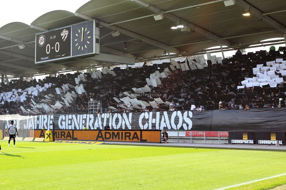 Sturm Graz - Hartberg
Oesterreichische Fussball Bundesliga, 7. Runde, SK Sturm Graz - TSV Hartberg, Stadion Liebenau Graz, 03.09.2022. 

Foto zeigt Fans von Sturm mit einer Choreografie
Schlüsselwörter: generationchaos