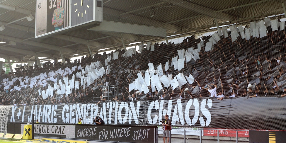 Sturm Graz - Hartberg
Oesterreichische Fussball Bundesliga, 7. Runde, SK Sturm Graz - TSV Hartberg, Stadion Liebenau Graz, 03.09.2022. 

Foto zeigt Fans von Sturm mit einer Choreografie
Schlüsselwörter: generationchaos