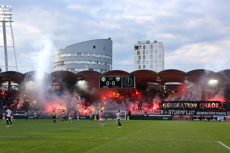 Sturm Graz - Hartberg
Oesterreichische Fussball Bundesliga, 7. Runde, SK Sturm Graz - TSV Hartberg, Stadion Liebenau Graz, 03.09.2022. 

Foto zeigt Fans von Sturm mit einer Choreografie
Schlüsselwörter: generationchaos pyrotechnik