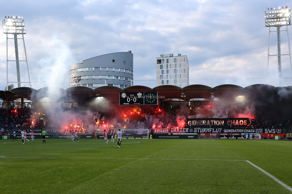 Sturm Graz - Hartberg
Oesterreichische Fussball Bundesliga, 7. Runde, SK Sturm Graz - TSV Hartberg, Stadion Liebenau Graz, 03.09.2022. 

Foto zeigt Fans von Sturm mit einer Choreografie
Schlüsselwörter: generationchaos pyrotechnik