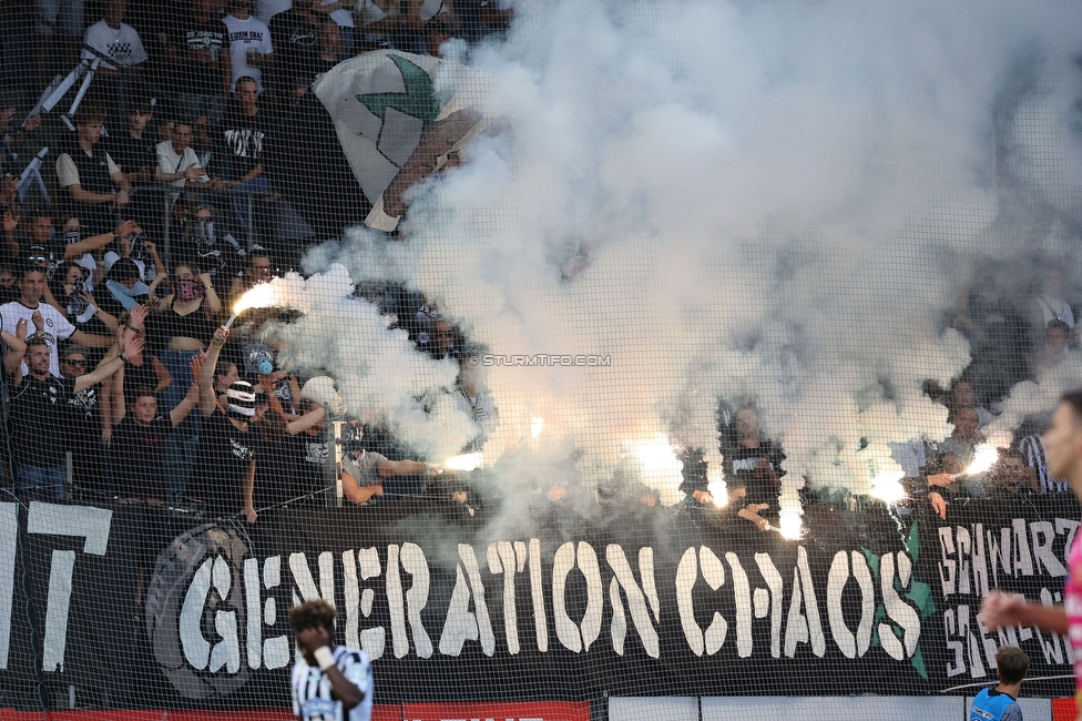 Sturm Graz - Hartberg
Oesterreichische Fussball Bundesliga, 7. Runde, SK Sturm Graz - TSV Hartberg, Stadion Liebenau Graz, 03.09.2022. 

Foto zeigt Fans von Sturm
