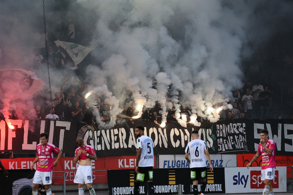 Sturm Graz - Hartberg
Oesterreichische Fussball Bundesliga, 7. Runde, SK Sturm Graz - TSV Hartberg, Stadion Liebenau Graz, 03.09.2022. 

Foto zeigt Fans von Sturm
Schlüsselwörter: generationchaos pyrotechnik