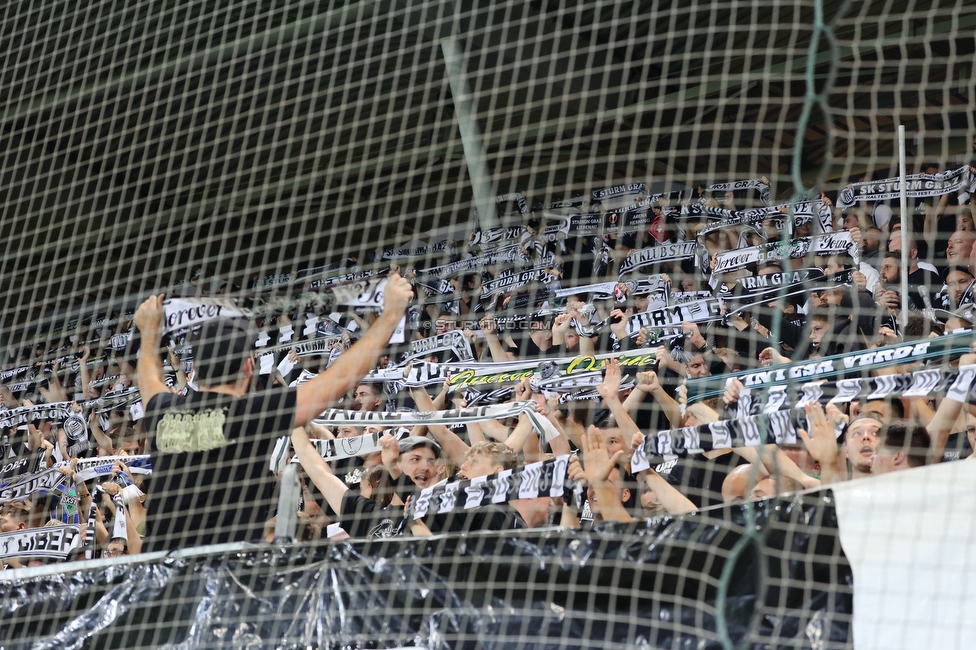 Sturm Graz - Midtjylland
UEFA Europa League Gruppenphase 1. Spieltag, SK Sturm Graz - FC Midtjylland, Stadion Liebenau Graz, 08.09.20221. 

Foto zeigt Fans von Sturm
Schlüsselwörter: schals sturmflut