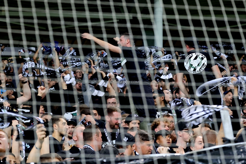 Sturm Graz - Midtjylland
UEFA Europa League Gruppenphase 1. Spieltag, SK Sturm Graz - FC Midtjylland, Stadion Liebenau Graz, 08.09.2022. 

Foto zeigt Fans von Sturm
Schlüsselwörter: jewels vorsaenger