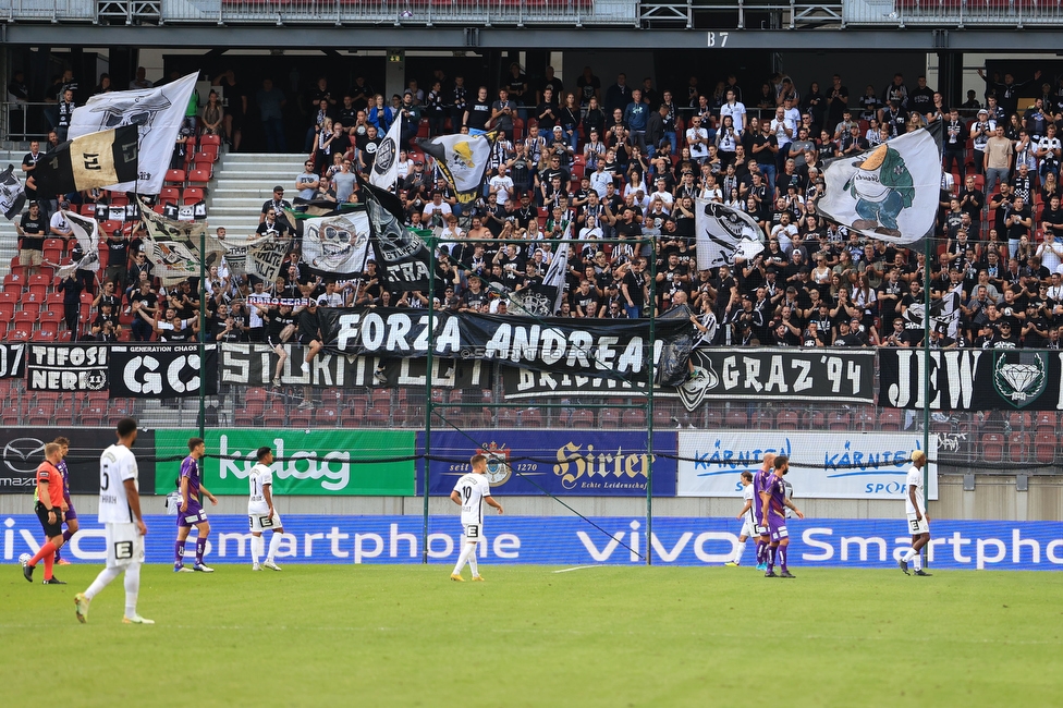 Klagenfurt - Sturm Graz
Oesterreichische Fussball Bundesliga, 8. Runde, SK Austria Klagenfurt - SK Sturm Graz, Woerthersee Stadion Wien, 11.09.2022. 

Foto zeigt
