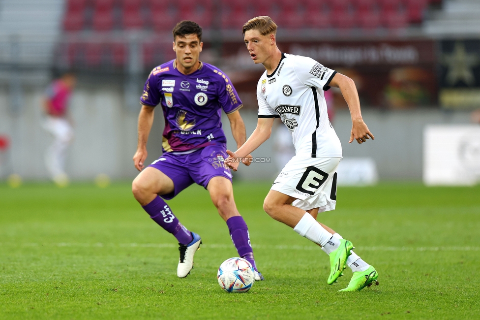 Klagenfurt - Sturm Graz
Oesterreichische Fussball Bundesliga, 8. Runde, SK Austria Klagenfurt - SK Sturm Graz, Woerthersee Stadion Wien, 11.09.2022. 

Foto zeigt Alexander Prass (Sturm)
