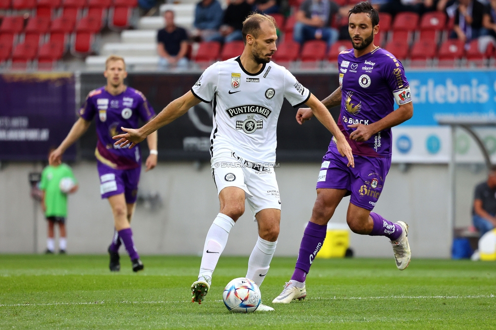 Klagenfurt - Sturm Graz
Oesterreichische Fussball Bundesliga, 8. Runde, SK Austria Klagenfurt - SK Sturm Graz, Woerthersee Stadion Wien, 11.09.2022. 

Foto zeigt Jon Gorenc-Stankovic (Sturm)
