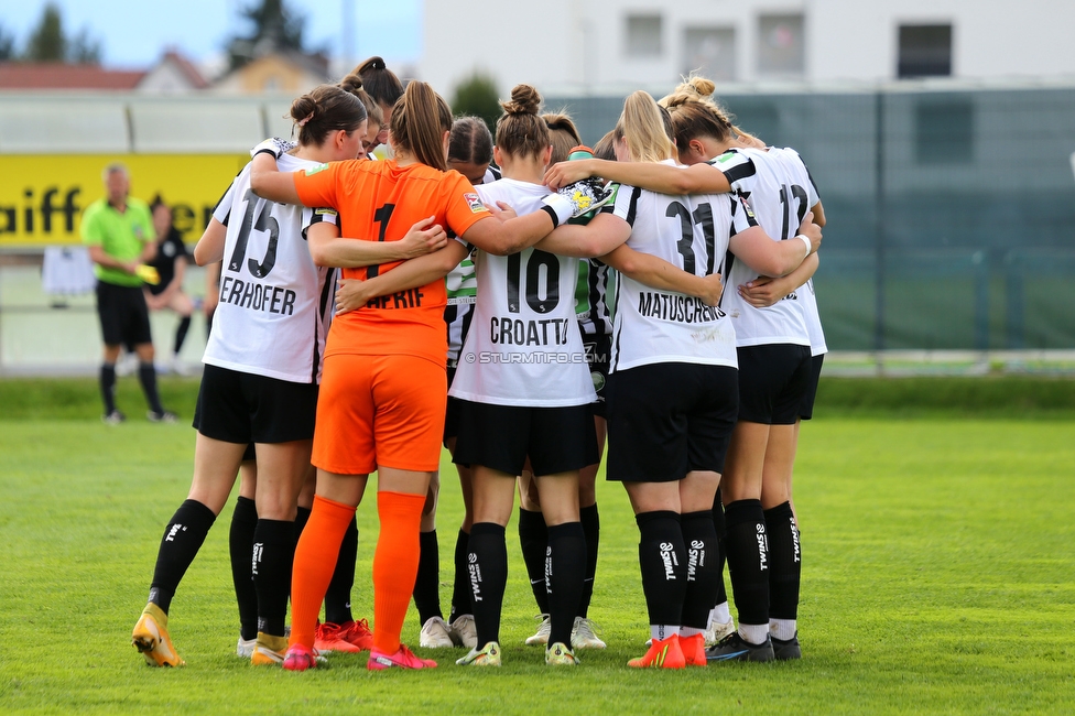 Sturm Damen - Altach/Vorderland
OEFB Frauen Bundesliga, 2. Runde, SK Sturm Graz Damen - SCR Altach / FFC Vorderland, Trainingszentrum Messendorf, 11.09.2022. 

Foto zeigt die Mannschaft der Sturm Damen
