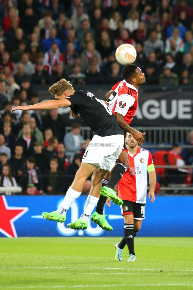 Feyenoord - Sturm Graz
UEFA Europa League Gruppenphase 2. Spieltag, Feyenoord Rotterdam - SK Sturm Graz, Stadion De Kuip Rotterdam, 15.09.2022. 

Foto zeigt Alexander Prass (Sturm)
