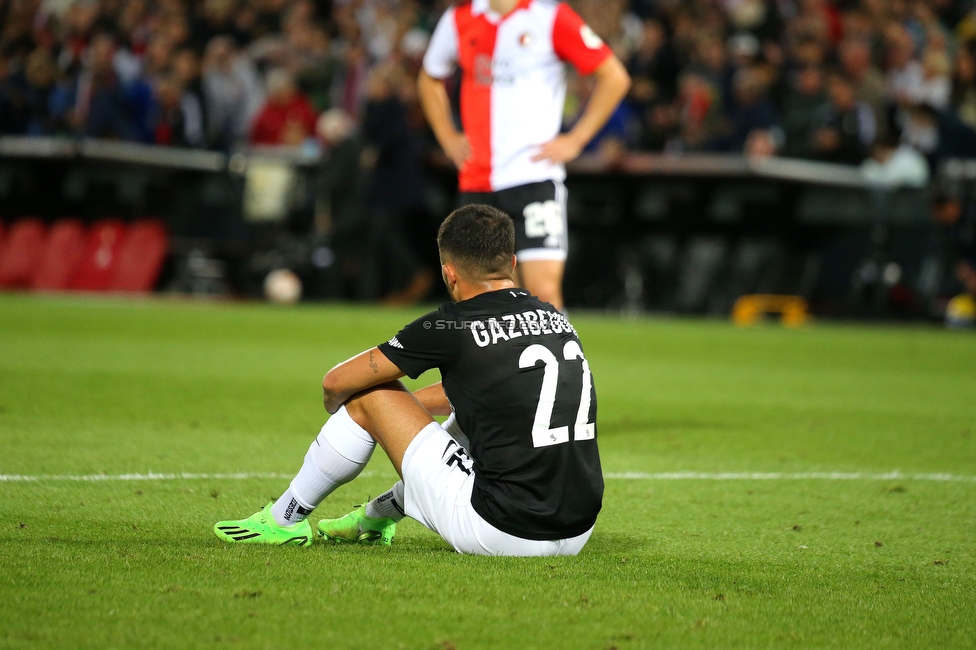 Feyenoord - Sturm Graz
UEFA Europa League Gruppenphase 2. Spieltag, Feyenoord Rotterdam - SK Sturm Graz, Stadion De Kuip Rotterdam, 15.09.2022. 

Foto zeigt Jusuf Gazibegovic (Sturm)
