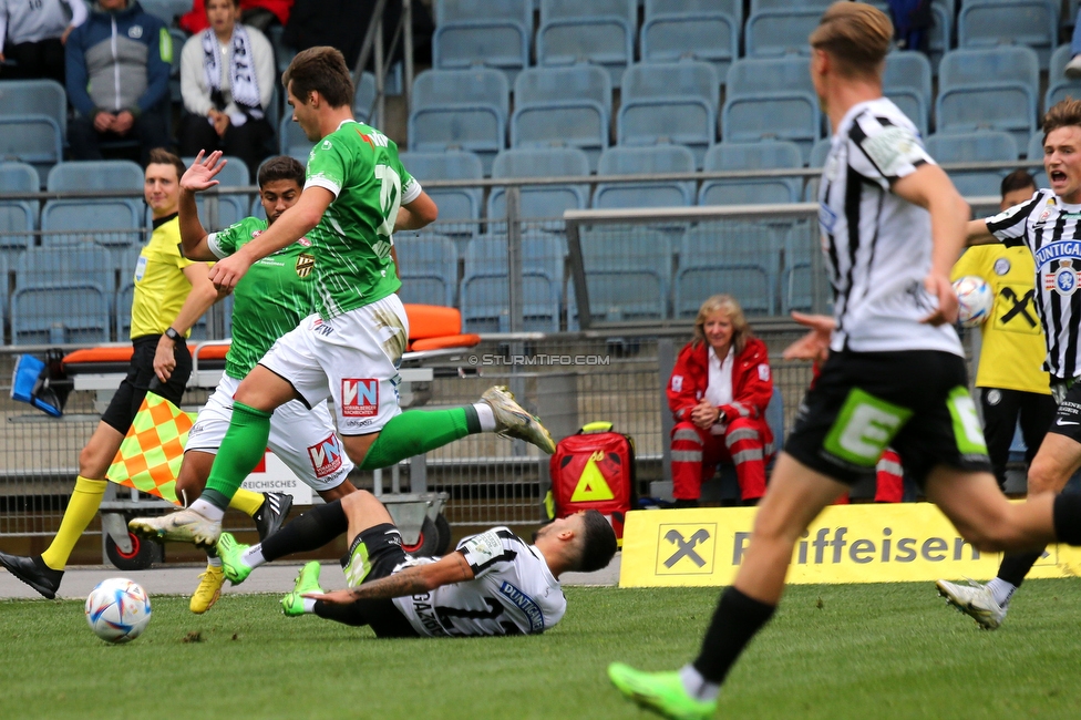 Sturm Graz - Austria Lustenau
Oesterreichische Fussball Bundesliga, 9. Runde, SK Sturm Graz - SC Austria Lustenau, Stadion Liebenau Graz, 18.09.2022. 

Foto zeigt Jusuf Gazibegovic (Sturm)
