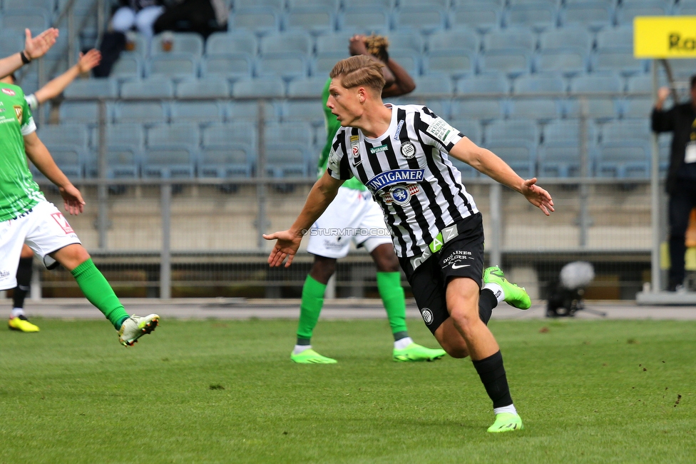 Sturm Graz - Austria Lustenau
Oesterreichische Fussball Bundesliga, 9. Runde, SK Sturm Graz - SC Austria Lustenau, Stadion Liebenau Graz, 18.09.2022. 

Foto zeigt Alexander Prass (Sturm)
Schlüsselwörter: torjubel