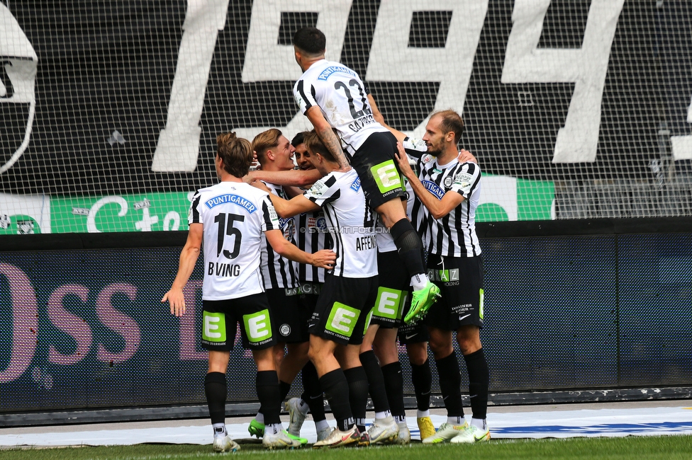 Sturm Graz - Austria Lustenau
Oesterreichische Fussball Bundesliga, 9. Runde, SK Sturm Graz - SC Austria Lustenau, Stadion Liebenau Graz, 18.09.2022. 

Foto zeigt William Boeving (Sturm), Jusuf Gazibegovic (Sturm), Alexander Prass (Sturm), Jon Gorenc-Stankovic (Sturm) und Stefan Hierlaender (Sturm)
Schlüsselwörter: torjubel