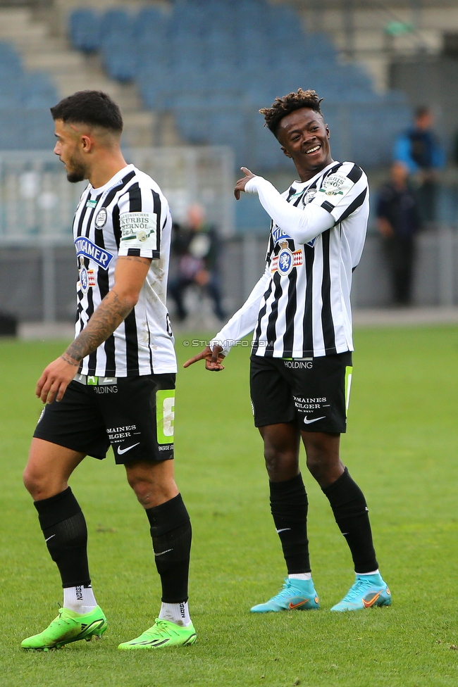 Sturm Graz - Austria Lustenau
Oesterreichische Fussball Bundesliga, 9. Runde, SK Sturm Graz - SC Austria Lustenau, Stadion Liebenau Graz, 18.09.2022. 

Foto zeigt Mohammed Fuseini (Sturm)
Schlüsselwörter: torjubel