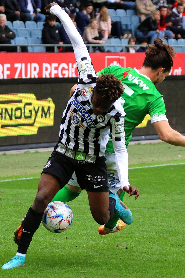 Sturm Graz - Austria Lustenau
Oesterreichische Fussball Bundesliga, 9. Runde, SK Sturm Graz - SC Austria Lustenau, Stadion Liebenau Graz, 18.09.2022. 

Foto zeigt Mohammed Fuseini (Sturm)
