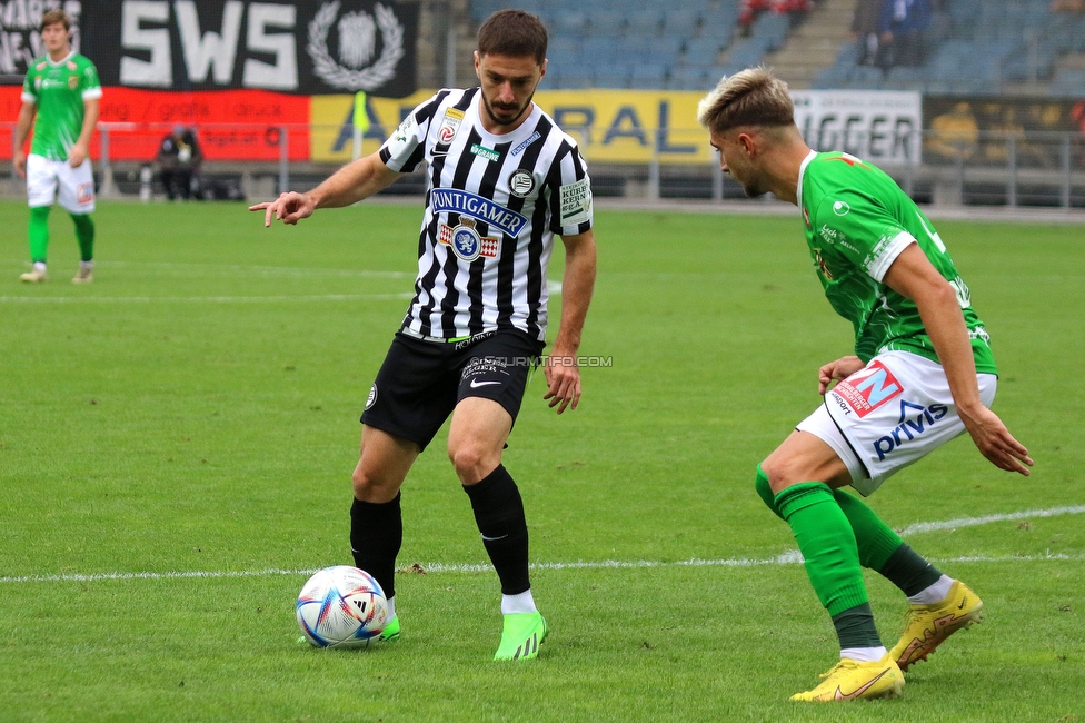 Sturm Graz - Austria Lustenau
Oesterreichische Fussball Bundesliga, 9. Runde, SK Sturm Graz - SC Austria Lustenau, Stadion Liebenau Graz, 18.09.2022. 

Foto zeigt Otar Kiteishvili (Sturm)
