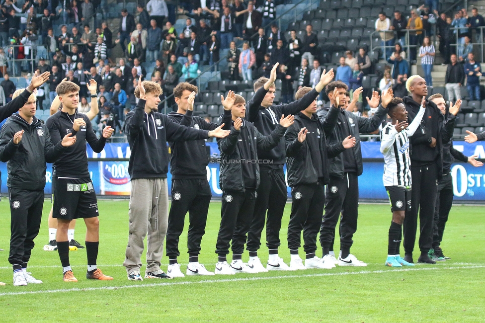 Sturm Graz - Austria Lustenau
Oesterreichische Fussball Bundesliga, 9. Runde, SK Sturm Graz - SC Austria Lustenau, Stadion Liebenau Graz, 18.09.2022. 

Foto zeigt die Mannschaft von Sturm
