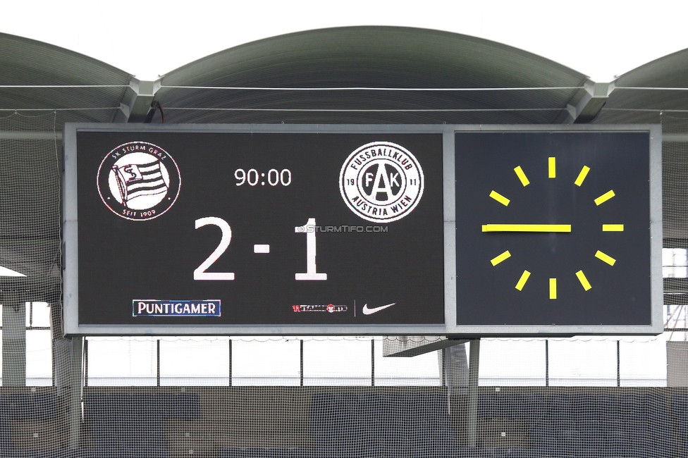 Sturm Damen - Austria Wien
OEFB Frauen Bundesliga, 4. Runde, SK Sturm Graz Damen - FK Austria Wien, Stadion Liebenau Graz, 25.09.2022. 

Foto zeigt die Stadiontafel
