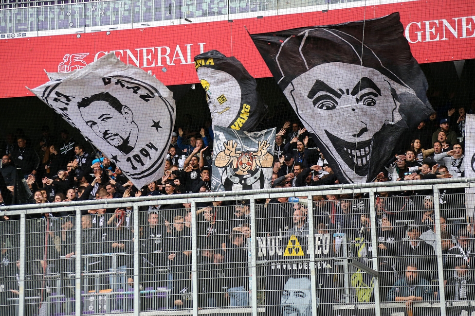 Austria Wien - Sturm Graz
Oesterreichische Fussball Bundesliga, 10. Runde, FK Austria Wien - SK Sturm Graz, Generali-Arena Wien, 02.10.2022. 

Foto zeigt Fans von Sturm
Schlüsselwörter: brigata