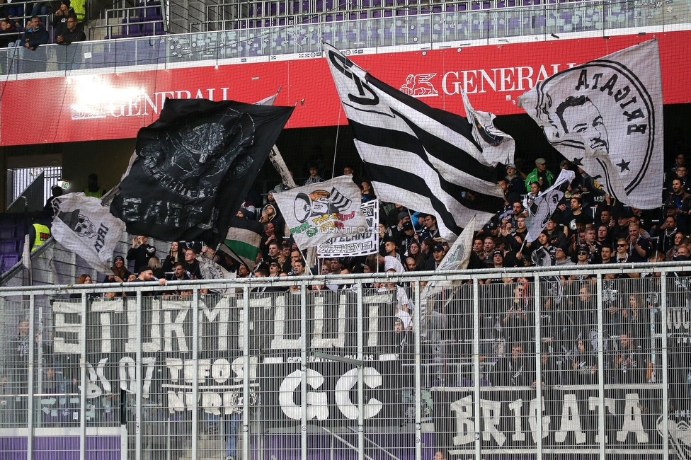 Austria Wien - Sturm Graz
Oesterreichische Fussball Bundesliga, 10. Runde, FK Austria Wien - SK Sturm Graz, Generali-Arena Wien, 02.10.2022. 

Foto zeigt Fans von Sturm
Schlüsselwörter: sturmflut