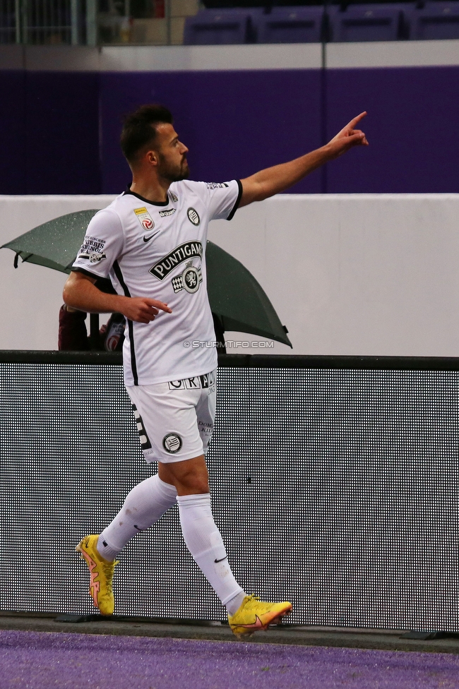 Austria Wien - Sturm Graz
Oesterreichische Fussball Bundesliga, 10. Runde, FK Austria Wien - SK Sturm Graz, Generali-Arena Wien, 02.10.2022. 

Foto zeigt Albian Ajeti (Sturm)
