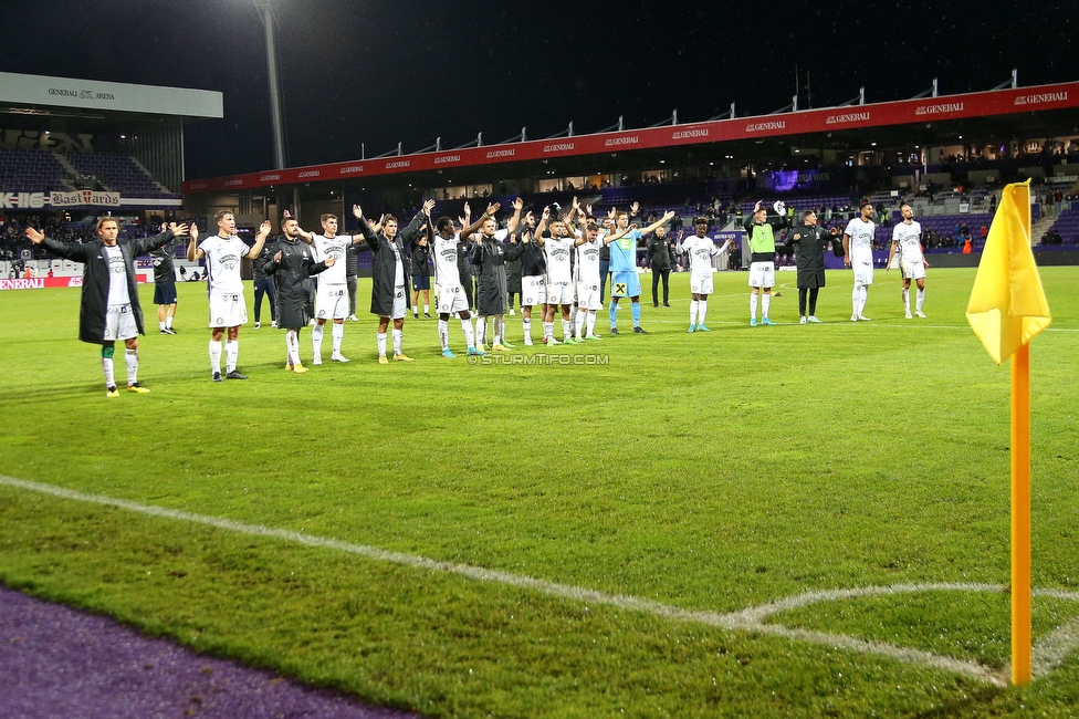 Austria Wien - Sturm Graz
Oesterreichische Fussball Bundesliga, 10. Runde, FK Austria Wien - SK Sturm Graz, Generali-Arena Wien, 02.10.2022. 

Foto zeigt die Mannschaft von Sturm
