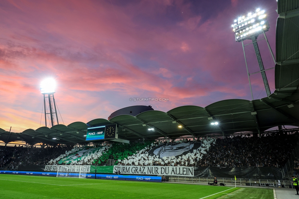 Sturm Graz - Lazio
UEFA Europa League Gruppenphase 3. Spieltag, SK Sturm Graz - SS Lazio, Stadion Liebenau Graz, 06.10.2022. 

Foto zeigt Fans von Sturm mit einer Choreografie
