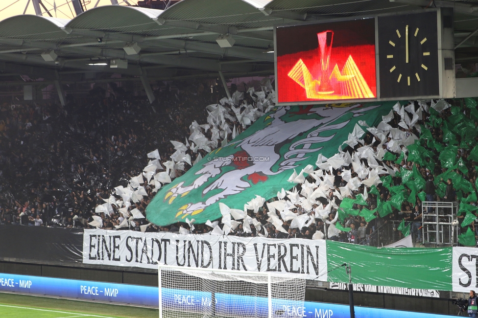 Sturm Graz - Lazio
UEFA Europa League Gruppenphase 3. Spieltag, SK Sturm Graz - SS Lazio, Stadion Liebenau Graz, 06.10.2022. 

Foto zeigt Fans von Sturm mit einer Choreografie
