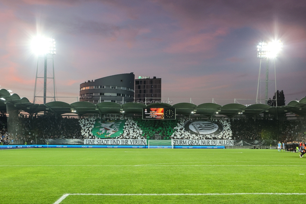 Sturm Graz - Lazio
UEFA Europa League Gruppenphase 3. Spieltag, SK Sturm Graz - SS Lazio, Stadion Liebenau Graz, 06.10.2022. 

Foto zeigt Fans von Sturm mit einer Choreografie
