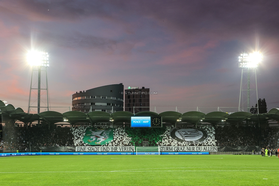 Sturm Graz - Lazio
UEFA Europa League Gruppenphase 3. Spieltag, SK Sturm Graz - SS Lazio, Stadion Liebenau Graz, 06.10.2022. 

Foto zeigt Fans von Sturm mit einer Choreografie
