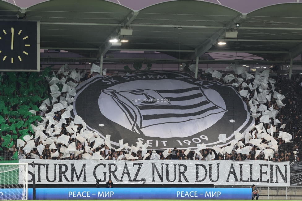 Sturm Graz - Lazio
UEFA Europa League Gruppenphase 3. Spieltag, SK Sturm Graz - SS Lazio, Stadion Liebenau Graz, 06.10.2022. 

Foto zeigt Fans von Sturm mit einer Choreografie
