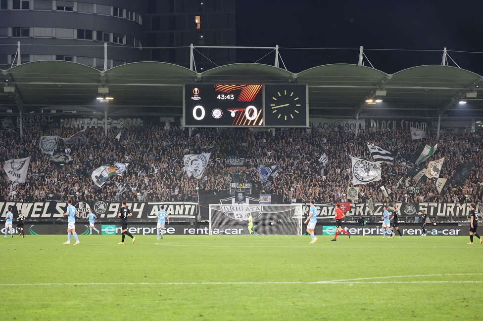 Sturm Graz - Lazio
UEFA Europa League Gruppenphase 3. Spieltag, SK Sturm Graz - SS Lazio, Stadion Liebenau Graz, 06.10.2022. 

Foto zeigt Fans von Sturm
