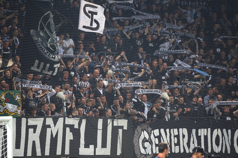 Sturm Graz - Lazio
UEFA Europa League Gruppenphase 3. Spieltag, SK Sturm Graz - SS Lazio, Stadion Liebenau Graz, 06.10.2022. 

Foto zeigt Fans von Sturm
Schlüsselwörter: sturmflut schals