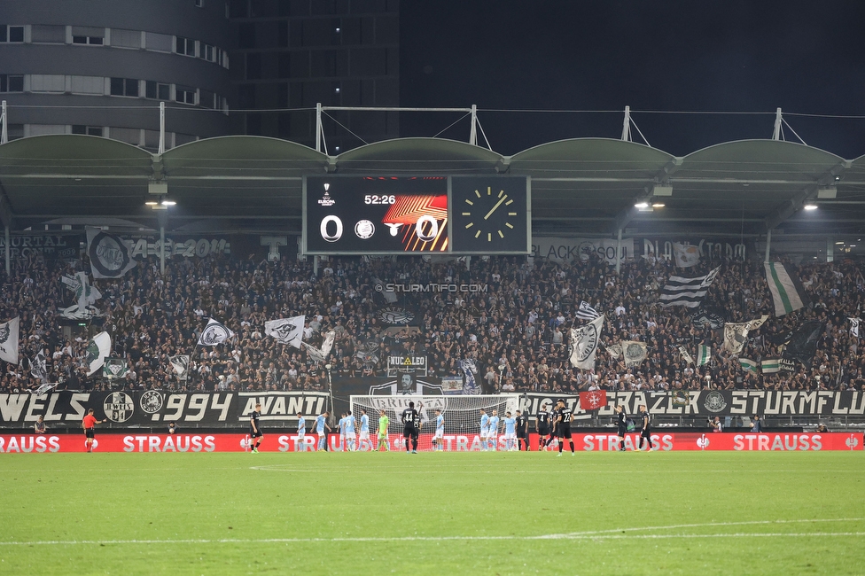 Sturm Graz - Lazio
UEFA Europa League Gruppenphase 3. Spieltag, SK Sturm Graz - SS Lazio, Stadion Liebenau Graz, 06.10.2022. 

Foto zeigt Fans von Sturm
