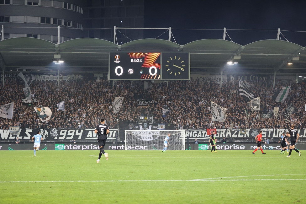 Sturm Graz - Lazio
UEFA Europa League Gruppenphase 3. Spieltag, SK Sturm Graz - SS Lazio, Stadion Liebenau Graz, 06.10.2022. 

Foto zeigt Fans von Sturm
