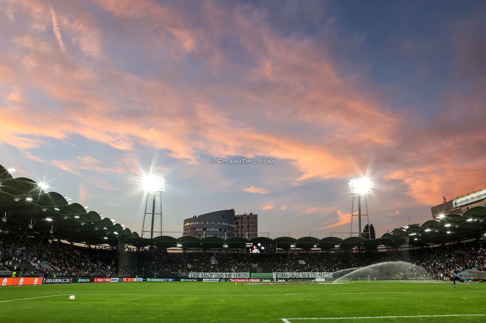 Sturm Graz - Lazio
UEFA Europa League Gruppenphase 3. Spieltag, SK Sturm Graz - SS Lazio, Stadion Liebenau Graz, 06.10.2022. 

Foto zeigt eine Innenansicht im Stadion Liebenau
Schlüsselwörter: wetter