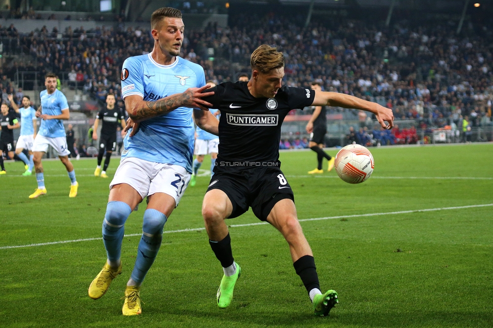 Sturm Graz - Lazio
UEFA Europa League Gruppenphase 3. Spieltag, SK Sturm Graz - SS Lazio, Stadion Liebenau Graz, 06.10.2022. 

Foto zeigt Alexander Prass (Sturm)
