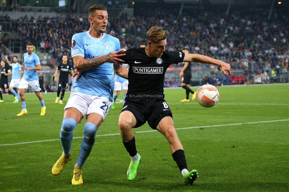 Sturm Graz - Lazio
UEFA Europa League Gruppenphase 3. Spieltag, SK Sturm Graz - SS Lazio, Stadion Liebenau Graz, 06.10.2022. 

Foto zeigt Alexander Prass (Sturm)
